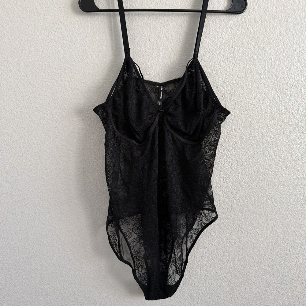 Torrid Curve 3 3X Black Lace Bodysuit Bustier Dark Romantic Top Whimsigoth
